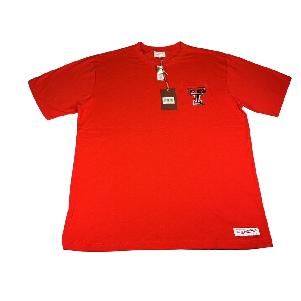 Mitchell & Ness Texas Tech Red‎ Raiders Pocket T Shirt XL NCAA Cotton NWT